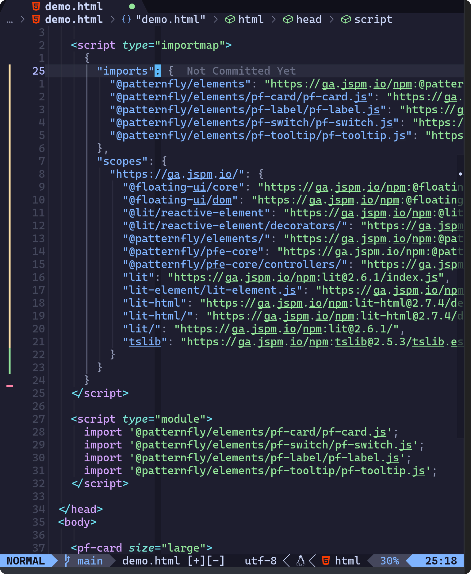 Web Components importMap